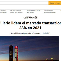 El sector inmobiliario lidera el mercado transaccional, pero cae un 28% en 2021